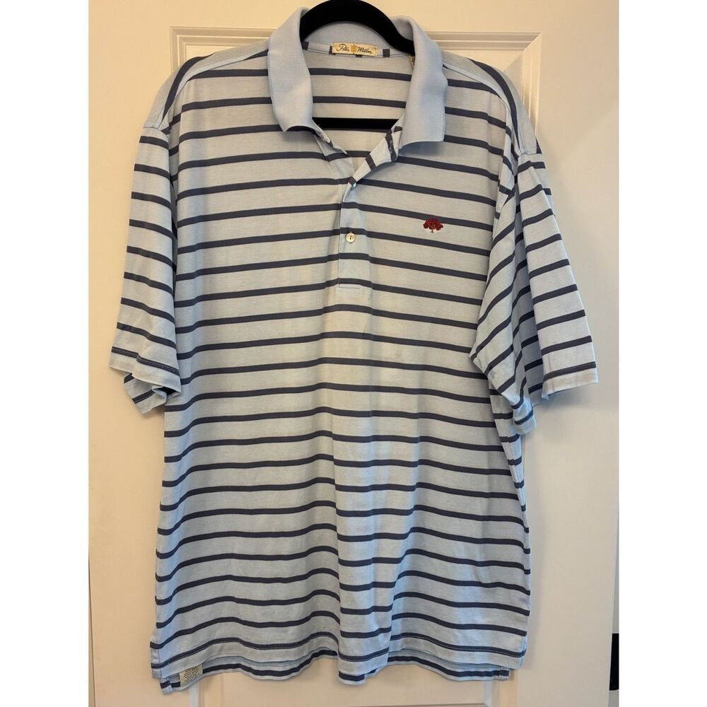 PETER MILLAR Short Sleeve Golf Polo Royal Poinciana Golf Club Naples Size Large